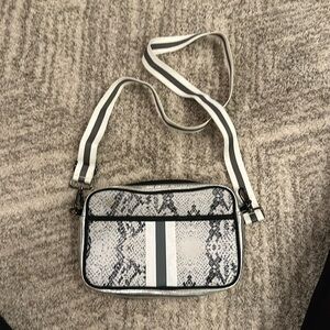 Silver and Black and White Crossbody neoprene